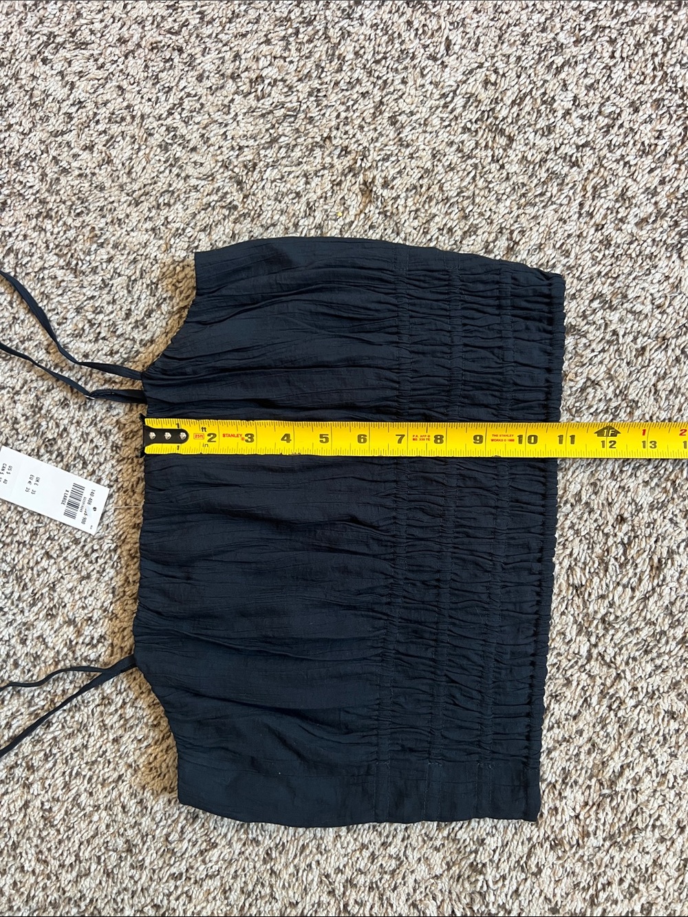 NWT Abercrombie Cropped Ruched Top. Size XL. Color is Black - Picture 5 of 5
